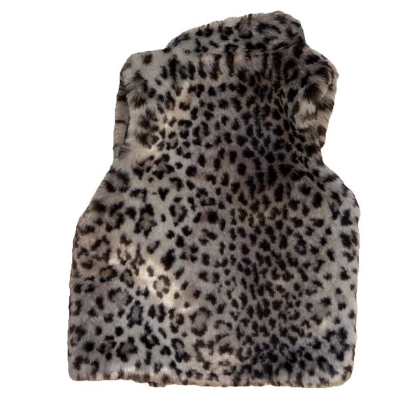 Cherokee Faux Fur Leopard Print Vest Girls Large Animal Print - Picture 2 of 6